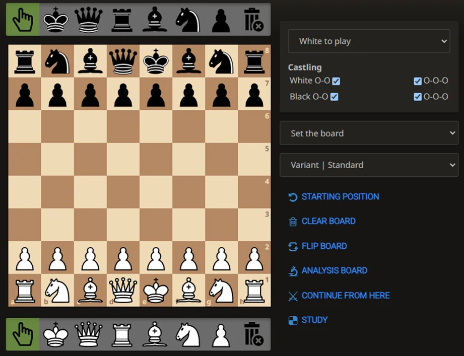 Chess Endgame Training Board editor 1