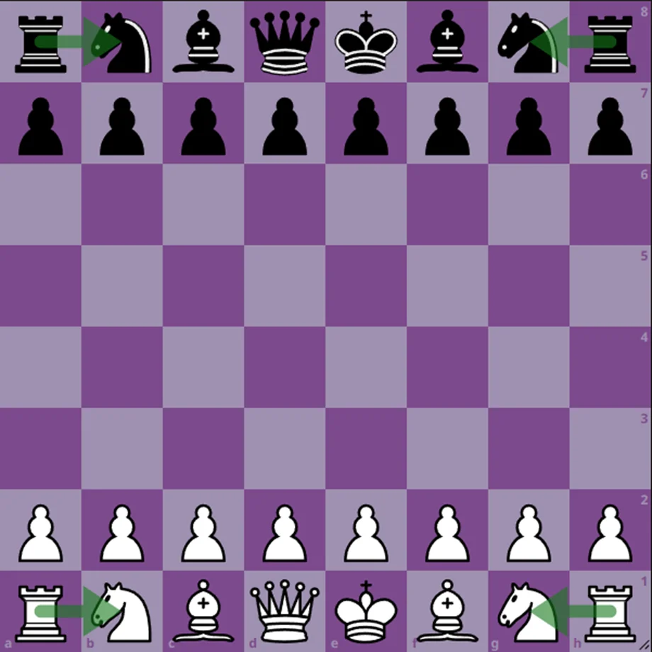 chess starting position of the knight